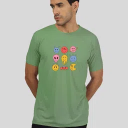 Greylongg Graphic Printed Round Neck T-shirt-image-80
