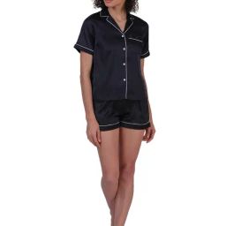 Pretty Loving Thing Black Cotton Blend Solid Shirt & Pyjama Set-image-73
