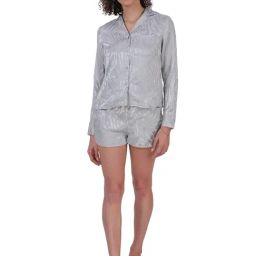 Pretty Loving Thing Grey Cotton Blend Printed Top & Shorts Set-image-25