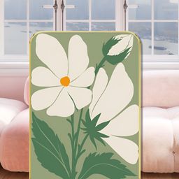 Livin'luxe White & Green Flower Rectangle Wall Art-picture-23