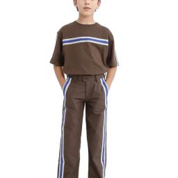 Rare Ones Boys Brown Cotton Solid Trousers-image-82