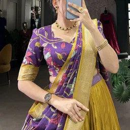 Aika Printed Ready to Wear Lehenga & Unstitched Blouse With Dupatta image 3