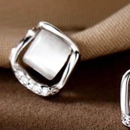 StyleCast Silver-Toned Artificial Stones Studded Contemporary Studs-23
