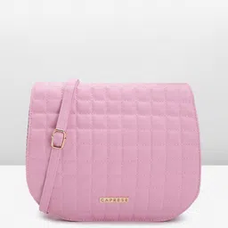 Caprese Geometric Pattern Leather Structured Sling Bag-52