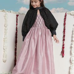 JBN Creation Girls Embellished Sequined Choker Neck Maxi Dress-picture-48