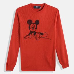 Kook N Keech Disney Teens Boys Acrylic Mickey Mouse Self Design Pullover-image-18