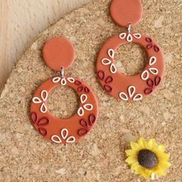 VMA PLAY FASHION Brass-Plated Circular Shaped Drop Earrings-image-11