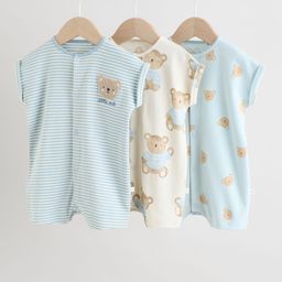 NEXT Set of 3 Infant Kids Pure Cotton Printed Rompers-picture-8