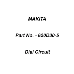 Makita Dial Circuit Suitable For GA021G, Part No 620D30-5-27
