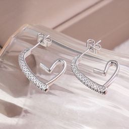 StyleCast Silver-Plated Classic Half Hoop Earrings-image-67