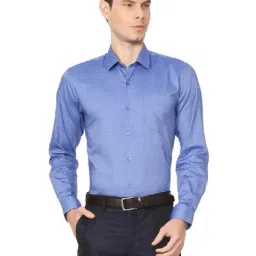 Peter England Blue Slim Fit Cotton Shirt-picture-10