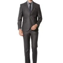 Van Heusen Grey Textured Two Piece Suit-image-12