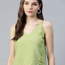 VARUSHKA Women Green Beaded Crop Top-image-81