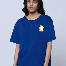 LoveDky Women Graphic Printed Round Neck Cotton Oversized T-shirt-picture-31