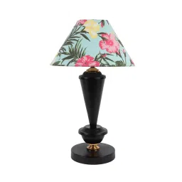 Tucasa TC-52 17 Inch Floral Print Table Lamp with Metal Base-image-3