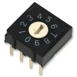 MULTICOMP PRO Rotary Coded Switches ROTARY CODED SWITCH, FLUSHED, 10POS, TH, MCRH4AF-10R-43