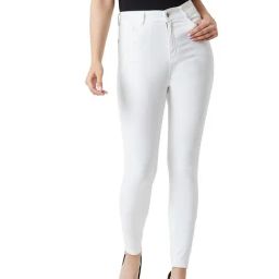 Miss Chase White Solid Jeans-picture-7