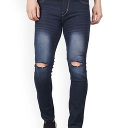 LINARIA Men Classic Slim Fit Slash Knee Light Fade Jeans-picture-26