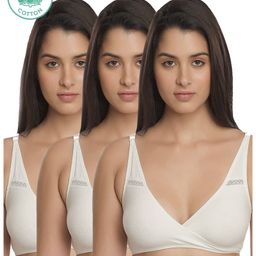 Inner Sense Organic Antimicrobial Feeding Bra Pack Of 3 - White-image-75