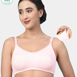 ECOMAMA Organic Cotton & Bamboo Antimicrobial Solid Nursing Bra - Light Pink-image-18