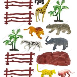 FunBlast Realistic Mini Animal Figure Toy Pack of 15 - Multicolour-21
