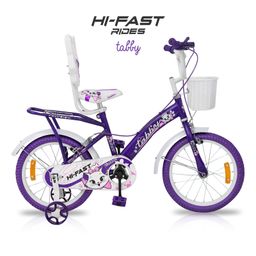Hi-Fast 16T Bicycle with Storage Basket and Training Wheels - Purple-22