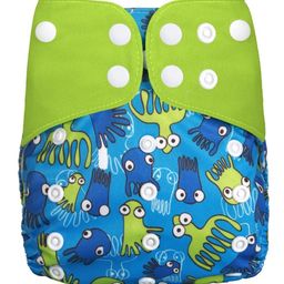 Ahc Zikku Free Size Reusable Cloth Diaper for Babies with One Insert - Octopus Print-26