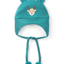 Babyoye  100% Cotton with Eco Jiva Finish  Deer Print Cap- Green-picture-24