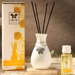 Iris Celeste Reed Diffuser With Ceramic Pot 5 N Reed Sticks and 60 ml Diffuser Oil - Fragrance Choco Orange-13
