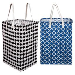 Kuber Industries Laundry Basket  Laundry Basket  Canvas Storage Bag with Handles  Clothes Basket for Home  Toy Storage Basket  75 LTR  Large  Pack of 2  Multicolor-16