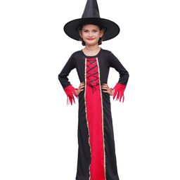 Itsmycostume Halloween Theme Full Sleeves Wicked Witch Costume Set - Black-image-66