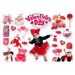 TodFod 20+ Pcs valentine Theme Photo Booth Cards/Props for Boys, Kids, New Born, valentine Theme Props for Photoshoot Celebrations Decorations valentine Props Cardstock-21