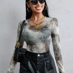 Moda Rapido Tie and Dye Print Top-54