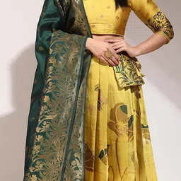 Payu Semi-Stitched Lehenga & Unstitched Blouse With Dupatta image 3