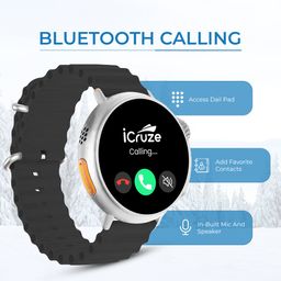 iCruze Pronto Vista Voice assistances with silicon band Bluetooth Calling Smart Watch, 1.5'' LCD Display 120+ Sports Modes, SpO2, Heart Rate Monitoring - (Black) image 4