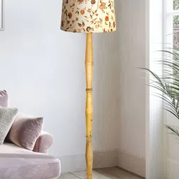 Homesake Rose& Beige Printed Wood FloorLamp-19