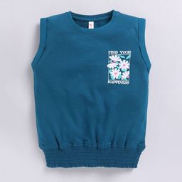 Ginie Girls Pocket Printed Smocked Top-39