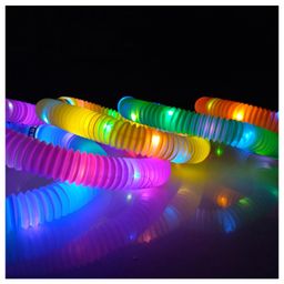 VGRASSP LED Light Push and Pull Pipe Tube Toy for Kids, Toddlers - Stretch and Bend Into Your Own Way - Smooth Sensory Fidget Toy - Multicolor (Color As Per Stock) (Pack Of 1) image 5