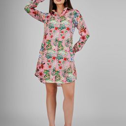 Sukshat Floral A-Line Mini Self Design Dress-image-8
