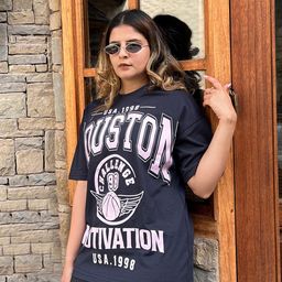 Stylecast X Hersheinbox Typography Printed Oversized T-shirt-image-11