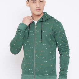 Aesthetic Bodies Men Green & White Printed Hooded Sweatshirt-picture-18