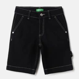 United Colors of Benetton Boys Black Solid Shorts-image-94