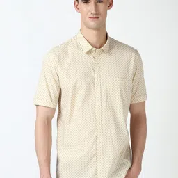 Peter England Casuals Men Spread Collar Geometric Printed Cotton Slim Fit Casual Shirt-image-70