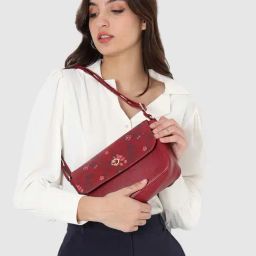 Caprese SNOW Red Floral Small Shoulder Handbag-image-61