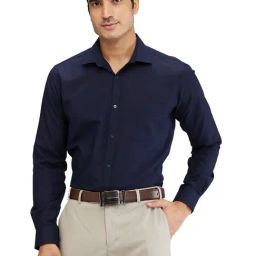 Park Avenue Blue Slim Fit Shirt-image-33