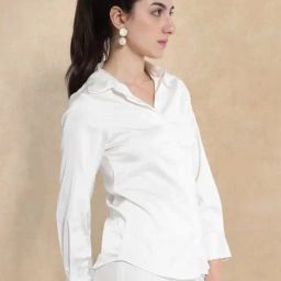RAREISM White Cotton Blend Solid Long Sleeves Top-picture-33