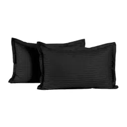 HOSTA HOMES Black Pure Cotton 280 TC Pillow Covers - Set of 2-image-36