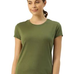 Enamor Pickle Green Slim Fit Tee-image-46