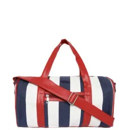 Bad Habit White & Navy Medium Duffle Bag-24