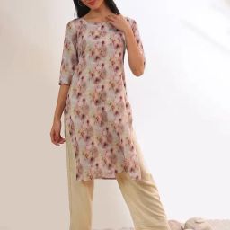 Aurelia Purple Pure Cotton Floral Kurta-image-83